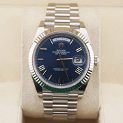 Rolex Day-Date 40 Presidential 228239 Fluted Bezel Blue Dial