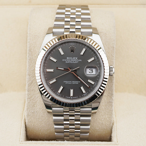 Rolex Datejust 41mm Slate Dial Fluted Bezel 126334