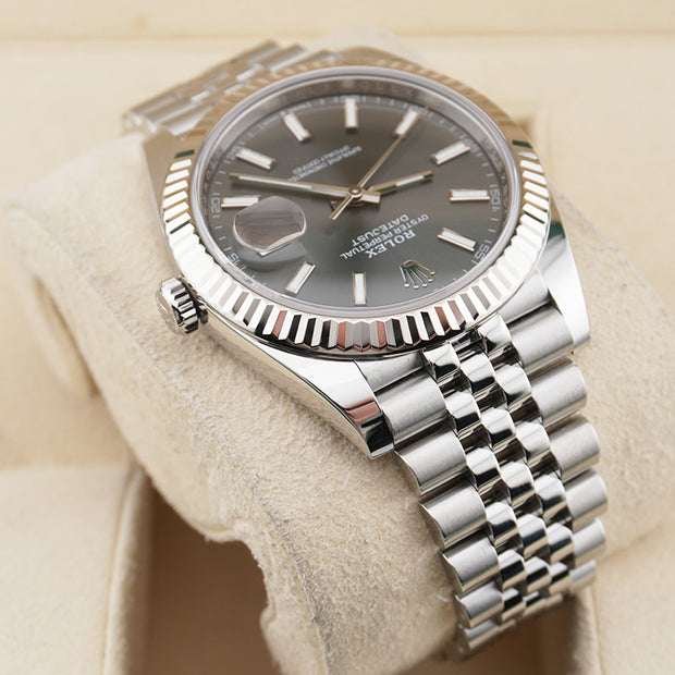 Rolex Datejust 41mm Slate Dial Fluted Bezel 126334