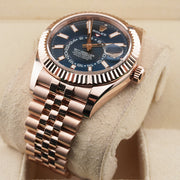 Rolex Sky-Dweller 42mm Blue Dial Rose Gold Jubilee Bracelet 336935