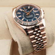 Rolex Sky-Dweller 42mm Blue Dial Rose Gold Jubilee Bracelet 336935