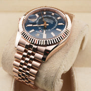 Rolex Sky-Dweller 42mm Blue Dial Rose Gold Jubilee Bracelet 336935