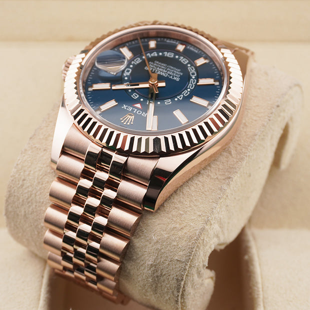 Rolex Sky-Dweller 42mm Blue Dial Rose Gold Jubilee Bracelet 336935