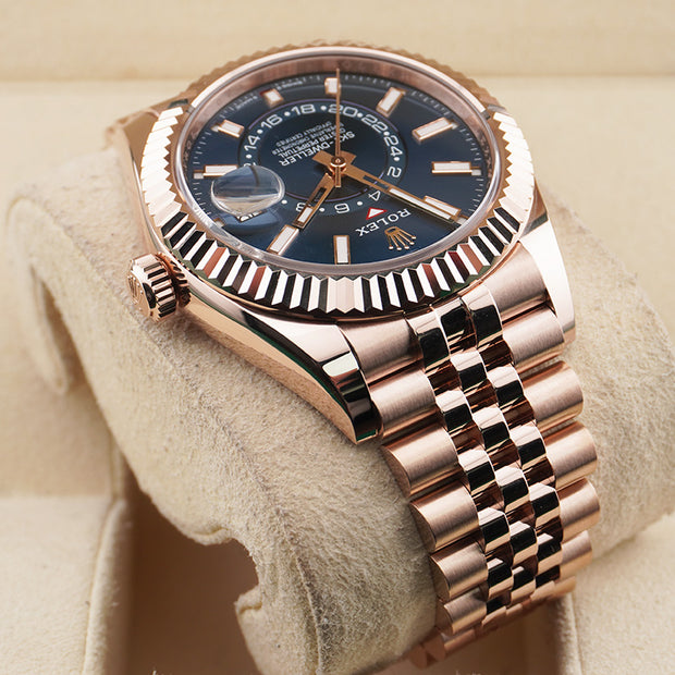 Rolex Sky-Dweller 42mm Blue Dial Rose Gold Jubilee Bracelet 336935