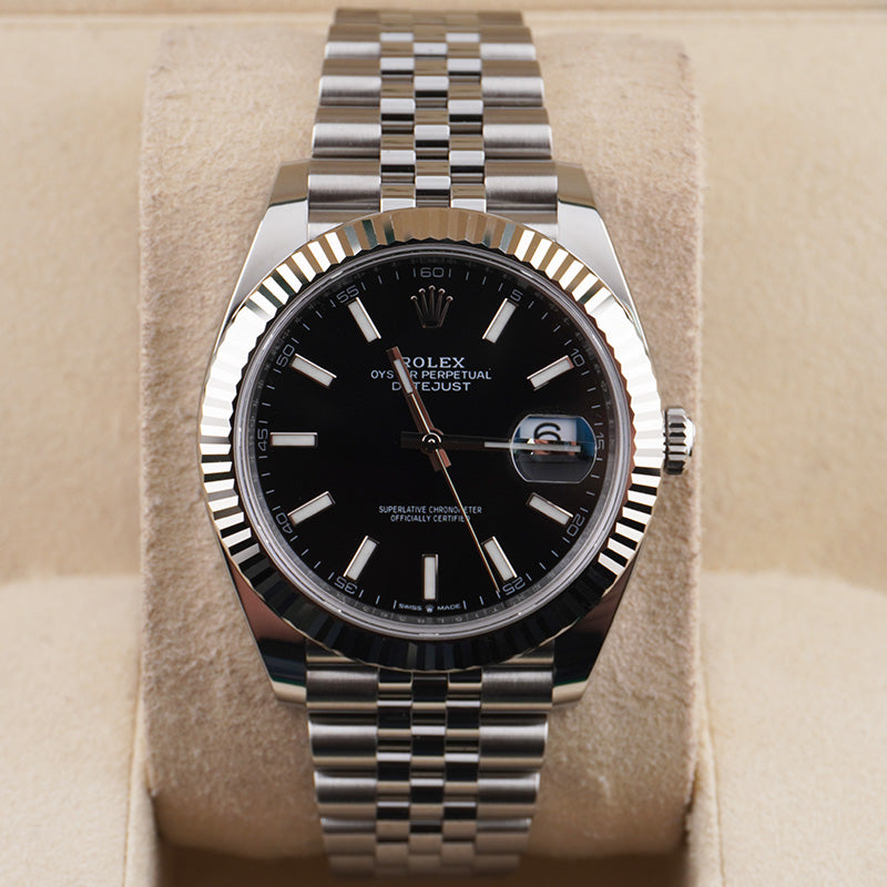 Rolex Datejust 41mm Black Dial Fluted Bezel 126334