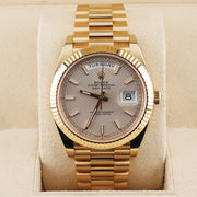 Rolex Day-Date 40 Presidential 228238 Fluted Bezel Silver Dial