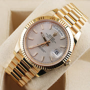Rolex Day-Date 40 Presidential 228238 Fluted Bezel Silver Dial