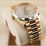 Rolex Day-Date 40 Presidential 228238 Fluted Bezel Silver Dial