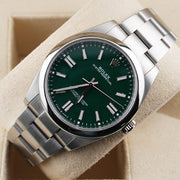 Rolex Oyster Perpetual Green Dial Domed Bezel 41mm 124300