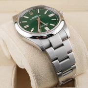 Rolex Oyster Perpetual Green Dial Domed Bezel 41mm 124300