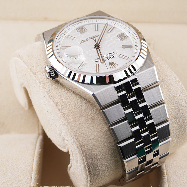 Rolex Land Dweller White Honeycomb Motif Dial Fluted Bezel 40mm 127334