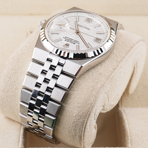 Rolex Land Dweller White Honeycomb Motif Dial Fluted Bezel 36mm 127234