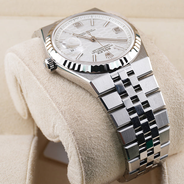 Rolex Land Dweller White Honeycomb Motif Dial Fluted Bezel 36mm 127234