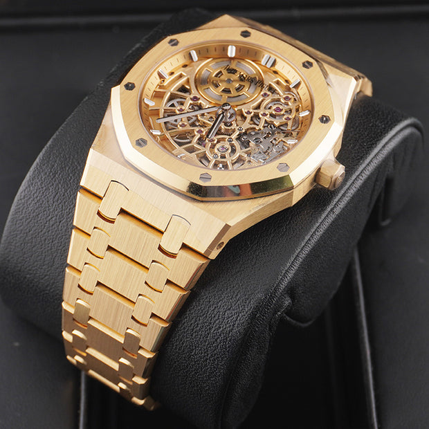 Audemars Piguet Royal Oak Jumbo 16204BA.OO.1240BA.01 Extra-Thin Yellow Gold Openworked 39mm