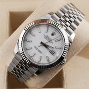 Rolex Datejust 41mm White Dial Fluted Bezel 126334