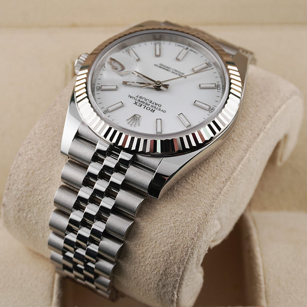 Rolex Datejust 41mm White Dial Fluted Bezel 126334