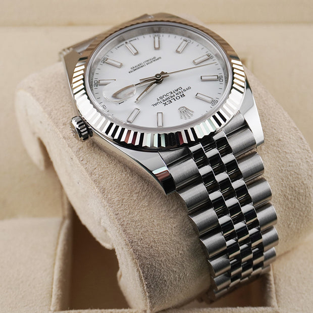 Rolex Datejust 41mm White Dial Fluted Bezel 126334