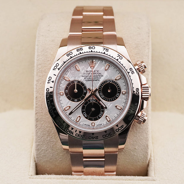 Rolex Daytona 40mm Rose Gold Meteorite Chronograph Dial Watch 116505