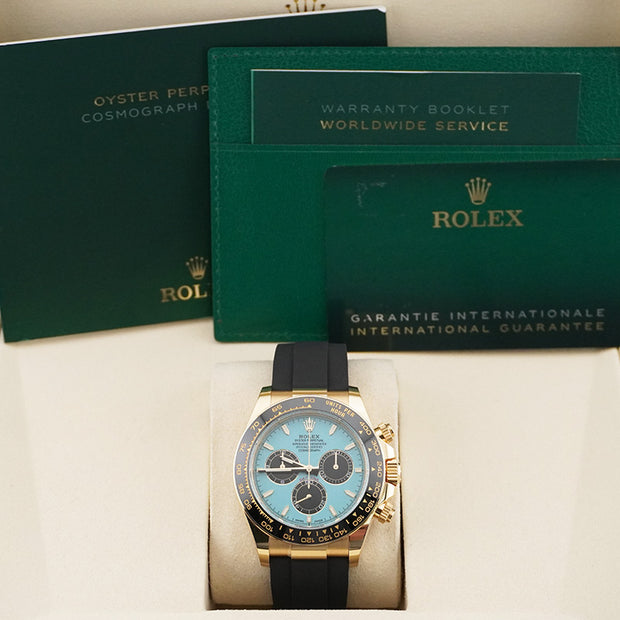 Rolex Daytona 126518LN Yellow Gold Oyster-flex Tiffany Blue Dial