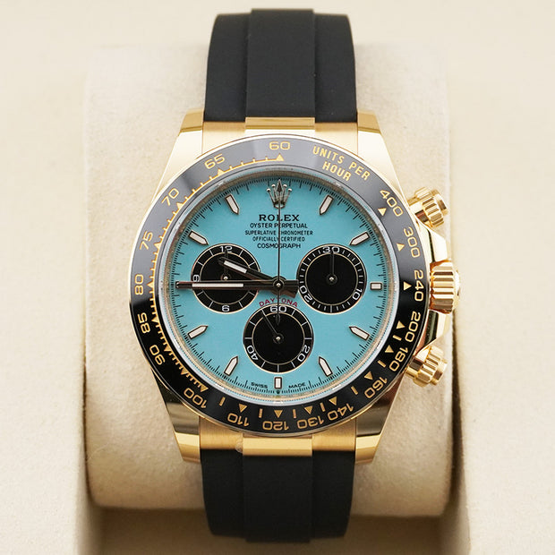 Rolex Daytona 126518LN Yellow Gold Oyster-flex Tiffany Blue Dial