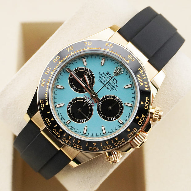 Rolex Daytona 126518LN Yellow Gold Oyster-flex Tiffany Blue Dial