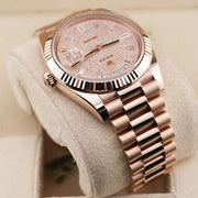 Rolex Day-Date 40 Presidential 228235 Fluted Bezel Baguette / Pave Diamond Dial