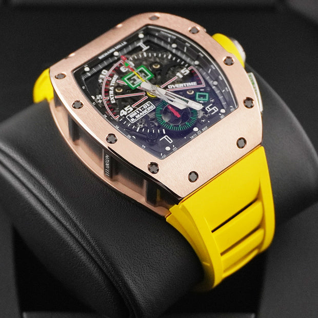 Richard Mille Chronograph RM11-01 Rose Gold "Roberto Mancini" 50mm Openworked Dial