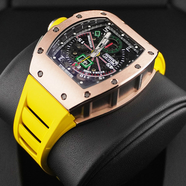 Richard Mille Chronograph RM11-01 Rose Gold "Roberto Mancini" 50mm Openworked Dial