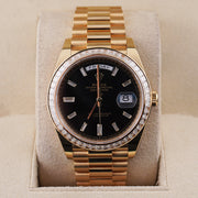 Rolex Day-Date 40 Presidential 228398TBR Black Baguette Dial