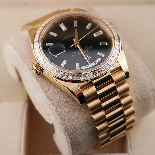 Rolex Day-Date 40 Presidential 228398TBR Black Baguette Dial