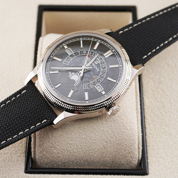 Patek Philippe Retrograde Perpetual Calendar 40mm Grey and Black Dial