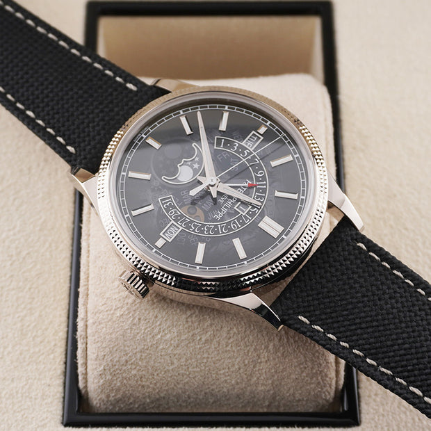 Patek Philippe Retrograde Perpetual Calendar 40mm Grey and Black Dial