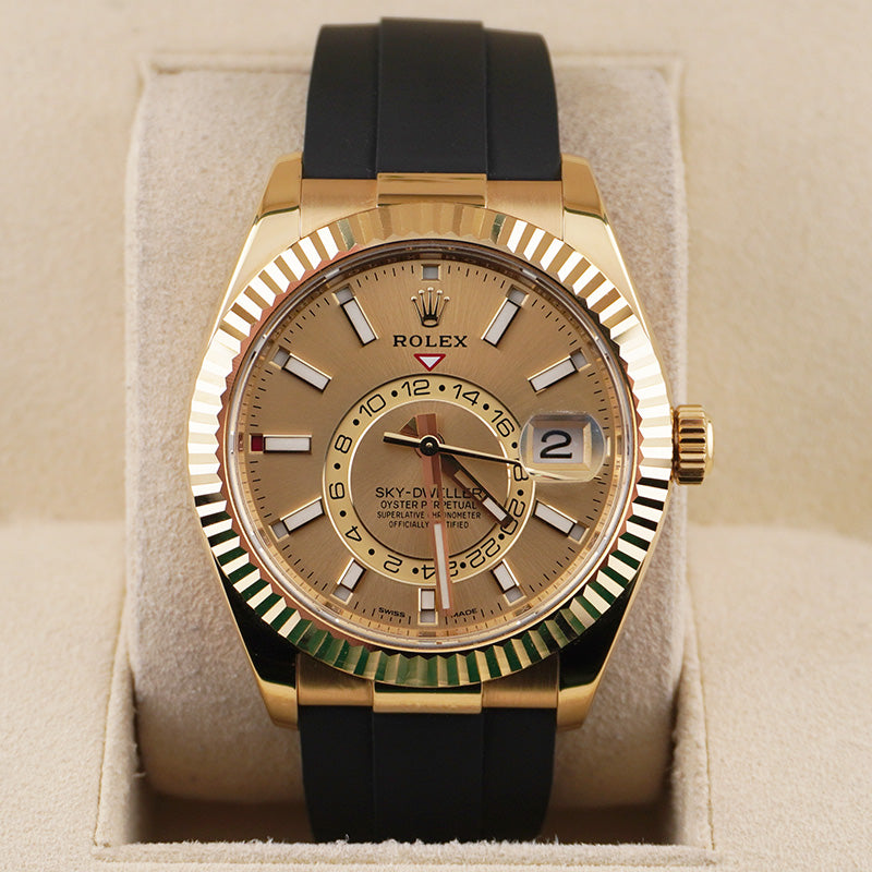 Buy Rolex Sky-Dweller Yellow Gold Champagne Dial Watch | 336238