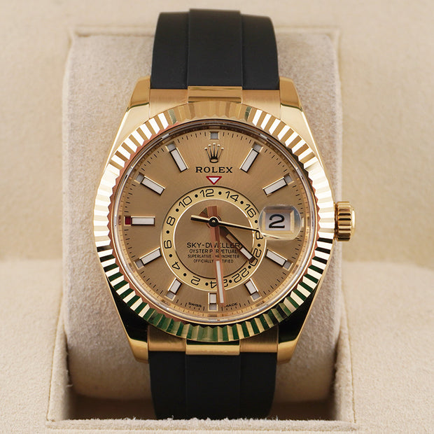Rolex Sky-Dweller 336238 Yellow Gold Champagne Dial Oyster-Flex