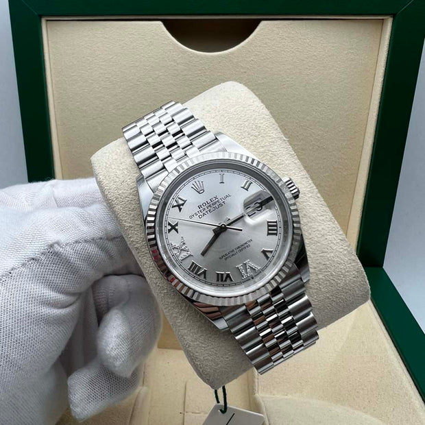 Rolex datejust silver 36mm Clearance