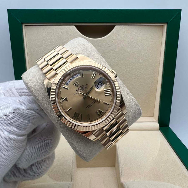 Rolex Day-Date 40 228238 Fluted Bezel Champagne Dial Pre-Owned