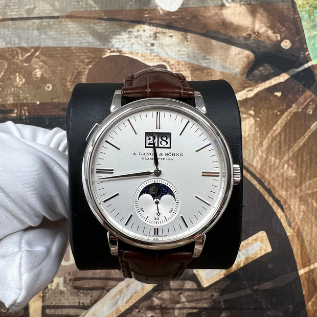 A Lange & Sohne Saxonia 18kt White Gold Moon Phase Pre-Owned