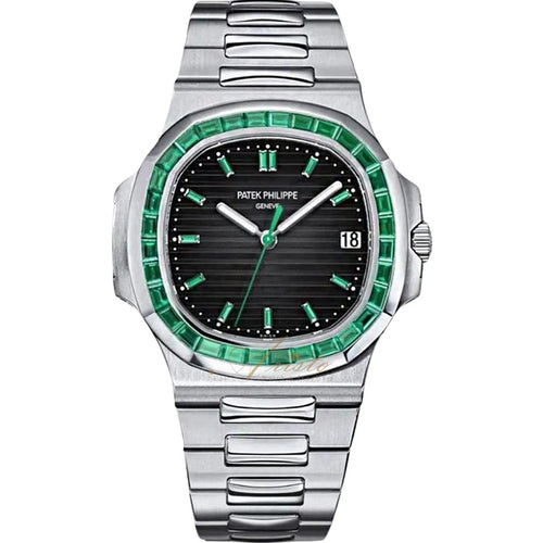 Patek Philippe Nautilus 5711/113P-001 Platinum Emeralds Black Dial