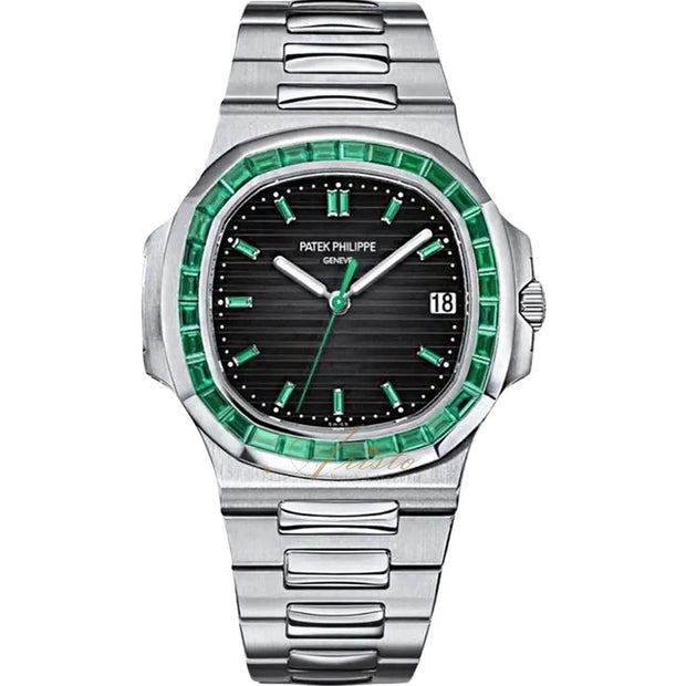 Patek Philippe Nautilus 5711/113P-001 Platinum Emeralds Black Dial