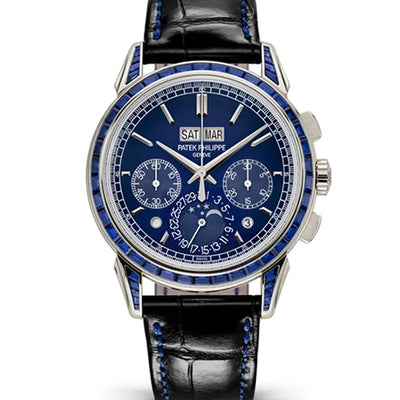 Patek Philippe Grand Complications 5271/11P-010 Perpetual Calendar Chronograph Platinum Baguette Sapphires