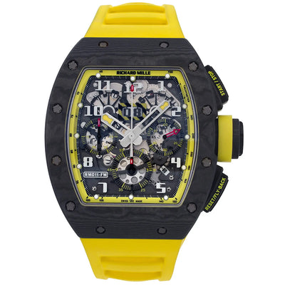 Richard Mille Chronograph RM011-FM Carbon Yellow Storm 50mm Openworked Dial