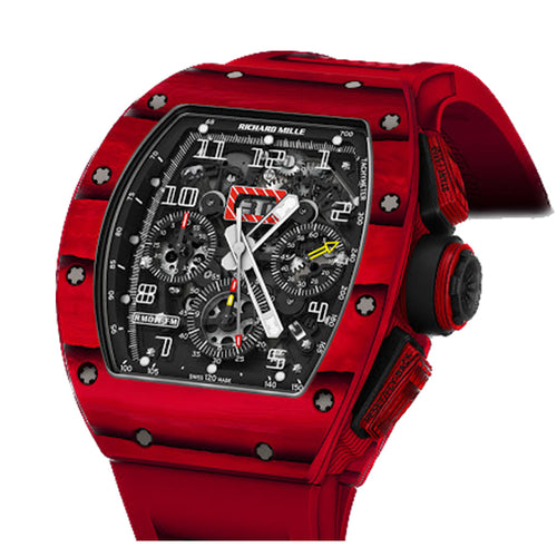 Richard Mille Chronograph RM11-FM Flaming Red TPT Quartz 50mm Openworked