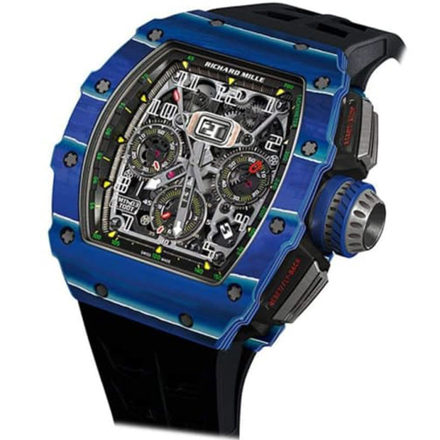 Richard Mille Chronograph RM11-03 Blue and White Quartz TPT" Jean Todt" 50mm Openworked Dial