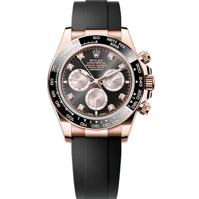 Rolex Daytona Rose Gold Oysterflex Black Diamond Dial 126515LN