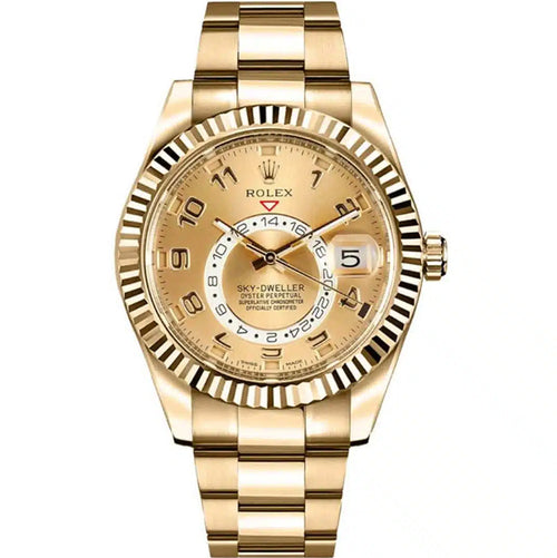 Rolex Sky-Dweller 42mm Yellow Gold 326938 Champagne Dial