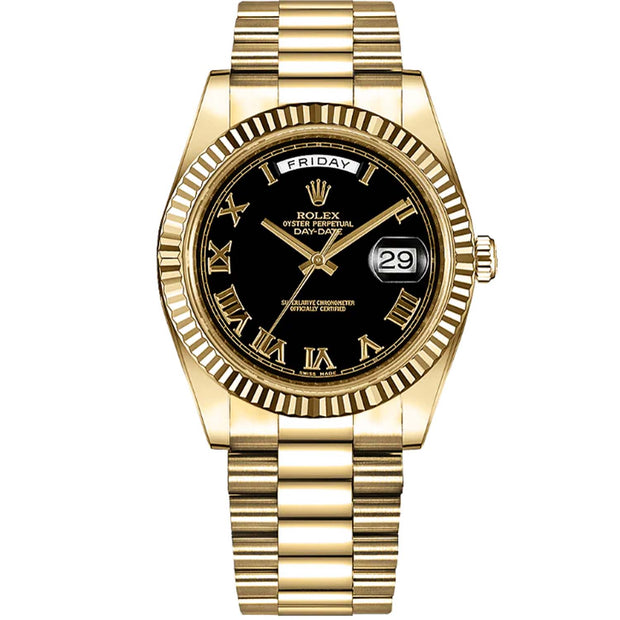 Rolex Day-Date 41 Yellow Gold Matte Black Dial 218238