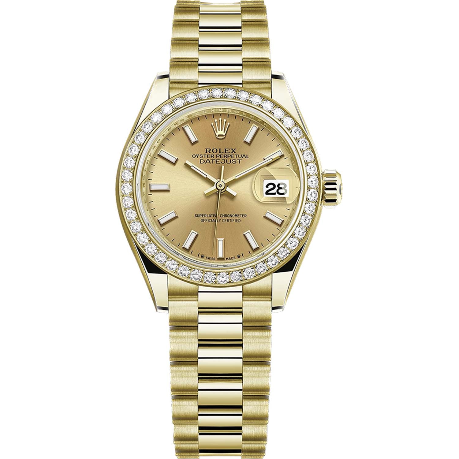 Shop Rolex Lady-Datejust Champagne Dial Watch | 279138RBR | FCT