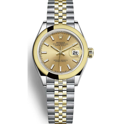 Rolex Lady-Datejust Champagne Dial Domed Bezel 28mm 279163