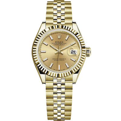 Rolex Lady-Datejust Champagne Dial Fluted Bezel 28mm 279178