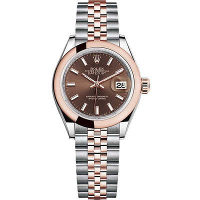 Rolex Lady-Datejust Chocolate Dial Domed Bezel 28mm 279161